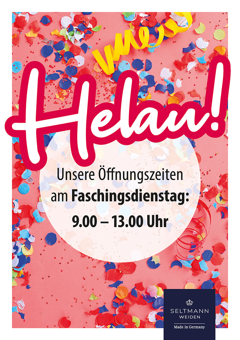 Geänderte Öffnungszeiten am Faschingsdienstag, den 17. Februar 2026